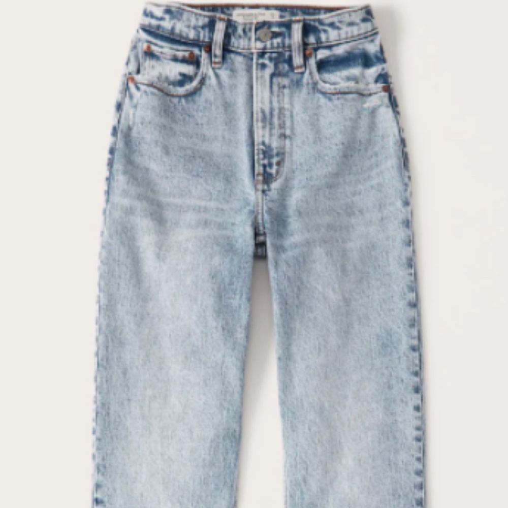 90s Ultra High Rise Acid Wash Straight Jeans Abercrombie and Fitch Jeans